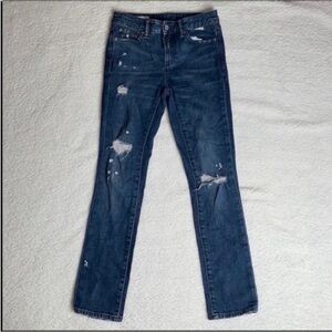 Gap Jeans Denim Ripped Distressed Paint splatter Size 24 x 27 custom